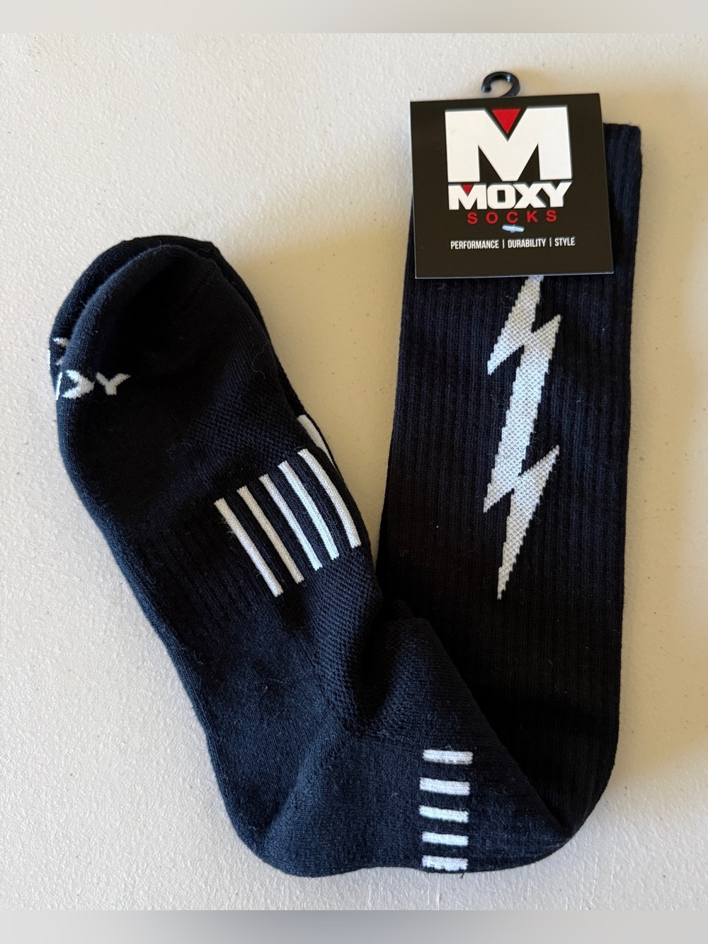 Men's Black Lightning Crew Socks